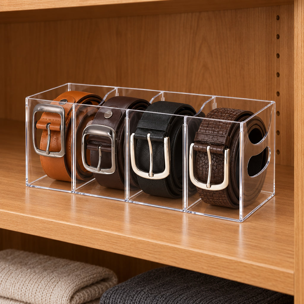 Acrylic Belt Organizer, 5 Compartments, 2 Pk
