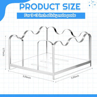 1PC Scalloped Acrylic Sticky Note Holder – 3x3 Inch Clear Wave-Edge Notepad Dispenser, Thick Durable Desk Organizer for Office, Home, Dorm & Classroom