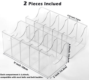 Clear Acrylic Belt Organizer, 5-Slot, 2-Pack – Yosham
