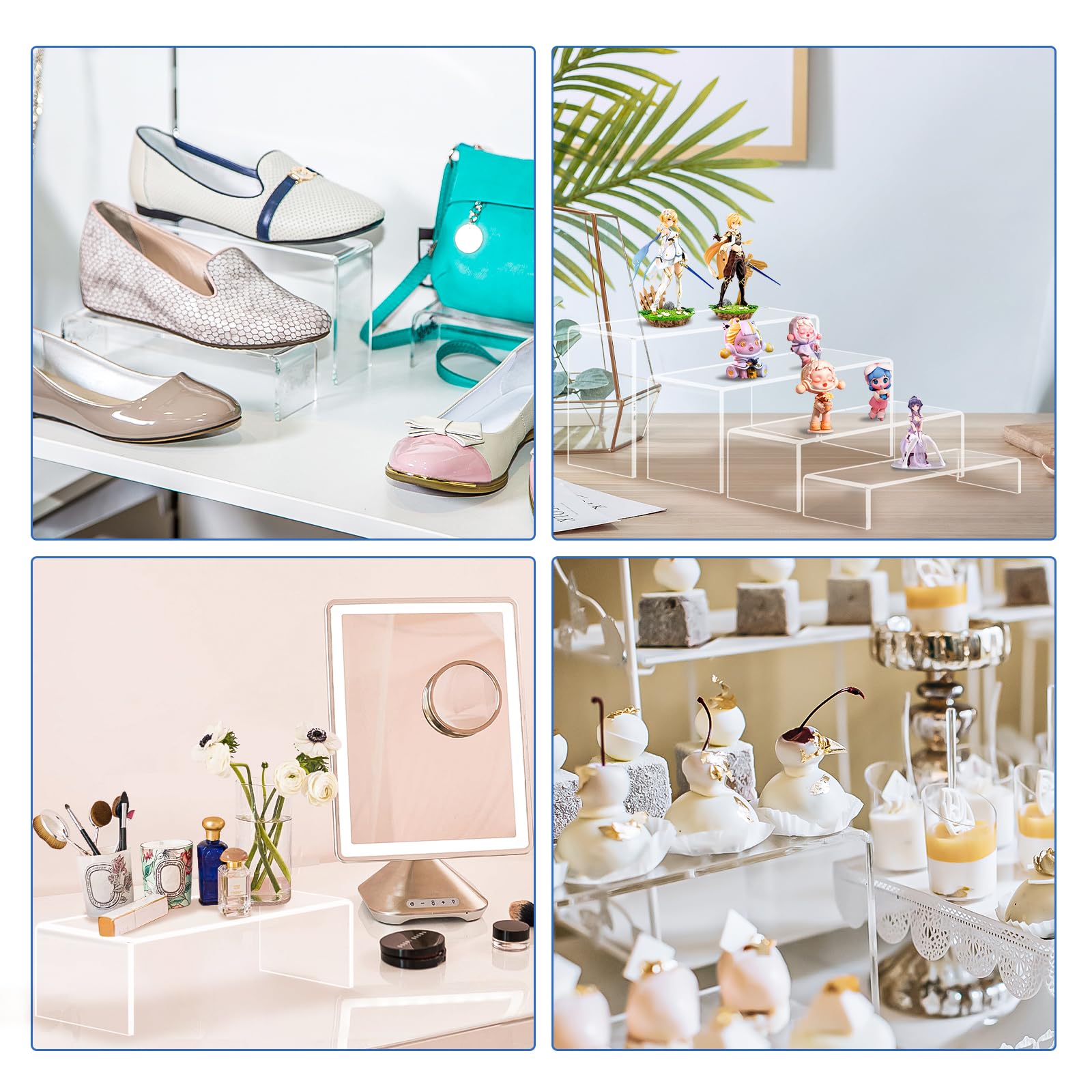 Clear Acrylic Display Riser Stairs, 5 Tiers, 2 Sets (10 Pcs) – view 6