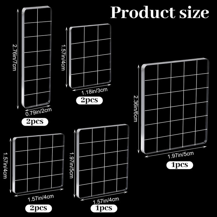Acrylic Stamp Blocks with Grid Lines, 8-Pc Set – view 2
