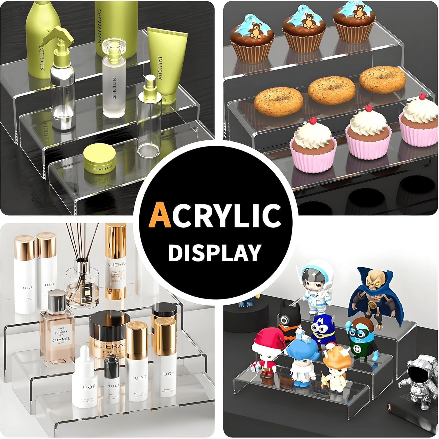 5mm Thick Acrylic Display Risers, 3-Tier – Yosham