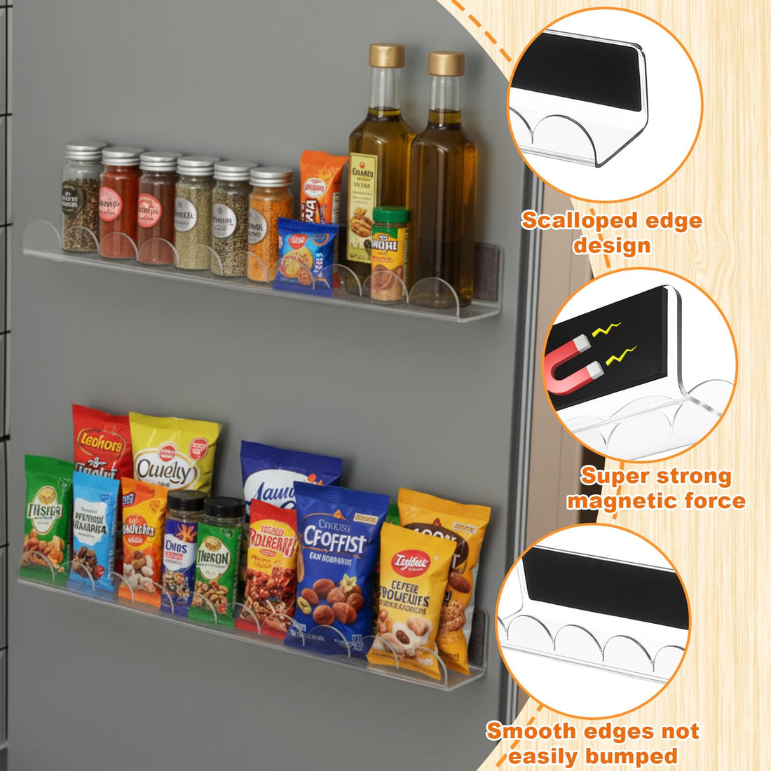 Magnetic Clear Acrylic Book Shelves for Whiteboard & Fridge, 15.7 Inch, Pack of 2 – view 4