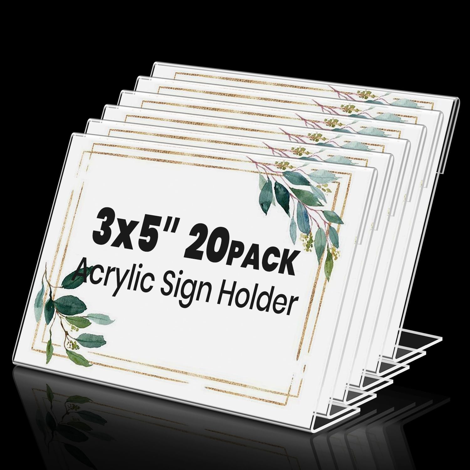 Mini Acrylic Sign Holders, 3x5 In, 40-Pack – Yosham