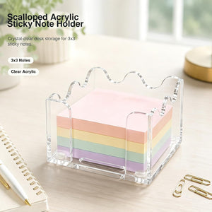 Crystal Clear Scalloped Sticky Note Holder – Yosham