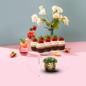 Clear Acrylic Display Risers, 2 Pc, 8x4x4.5in – Yosham