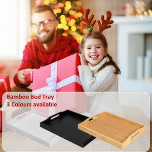 Bamboo Serving Tray with Handles, Breakfast Bed – Yosham
