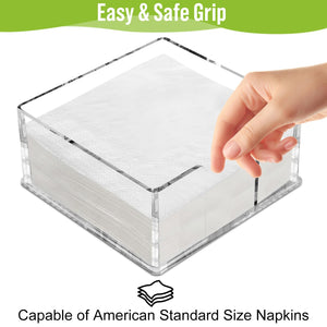 Clear Acrylic Napkin Holder for Table, 7x7 In – Yosham