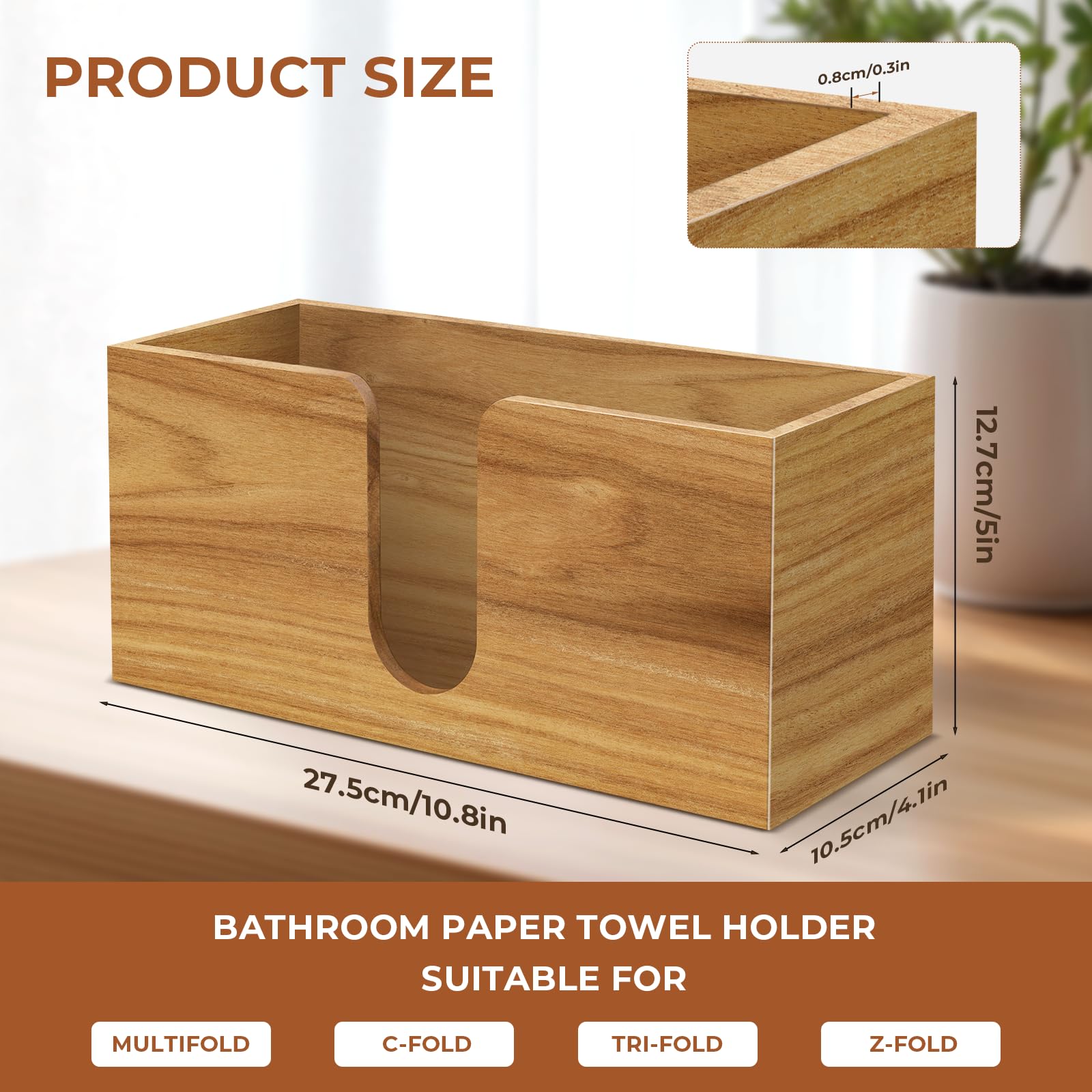 Wooden Countertop Paper Towel Dispenser – Yosham