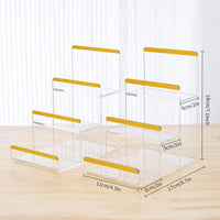 2 Pack 3-Tier Purse Display Stands, Acrylic Wallet Holder Risers Stand, 2-Inch Spacing Clear Clutch Rack Handbag Display Shelf, 4MM Thick Counter Wallet Organizer for Figure Sunglasses Retail Vendor