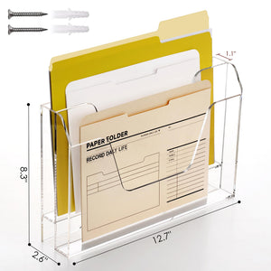Acrylic Wall-Mount File & Mail Organizer, 2-Tier – Yosham