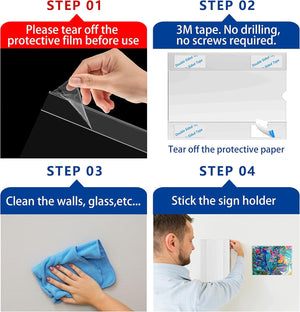 Acrylic Wall Sign Holder 11x8.5, 6-Pack – Yosham