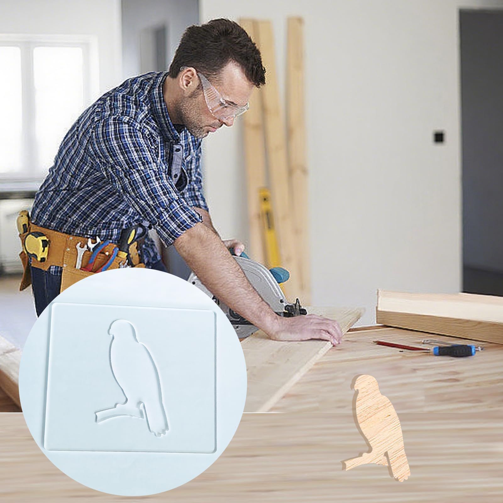 Acrylic Dog Router Inlay Template for Woodworking — Eagle – view 4