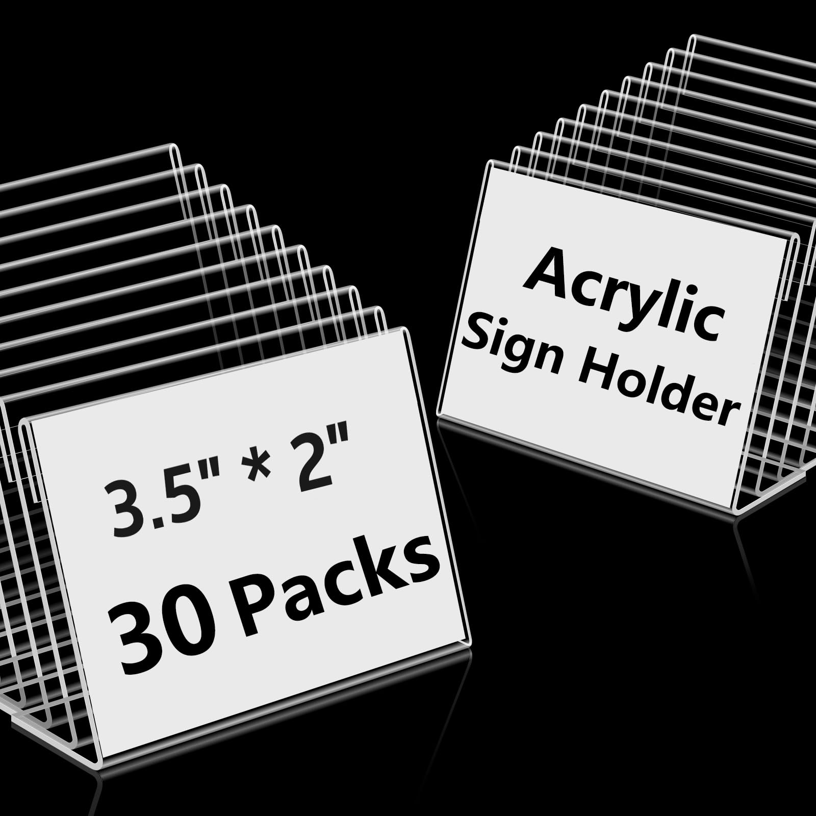 Mini Acrylic Sign Holders, 3.5x2 in, 30-Pack – Yosham