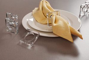 Duveesha Acrylic Set of 6 Napkin Ring Holder for Table wash Basin Kitchen Dining Table Home Wedding Dinner Party 2X2 Inch (12, Square Shape)