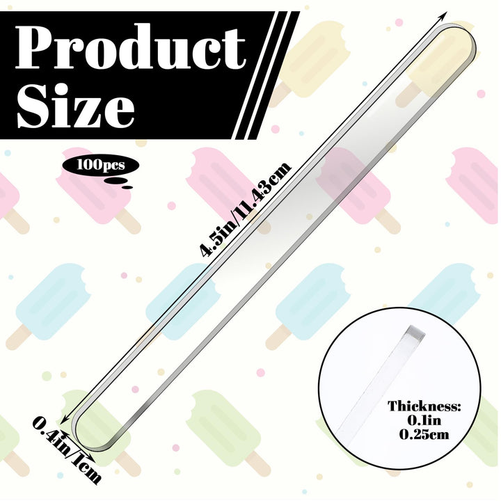Clear Acrylic Popsicle Sticks, 100-Pack – view 2