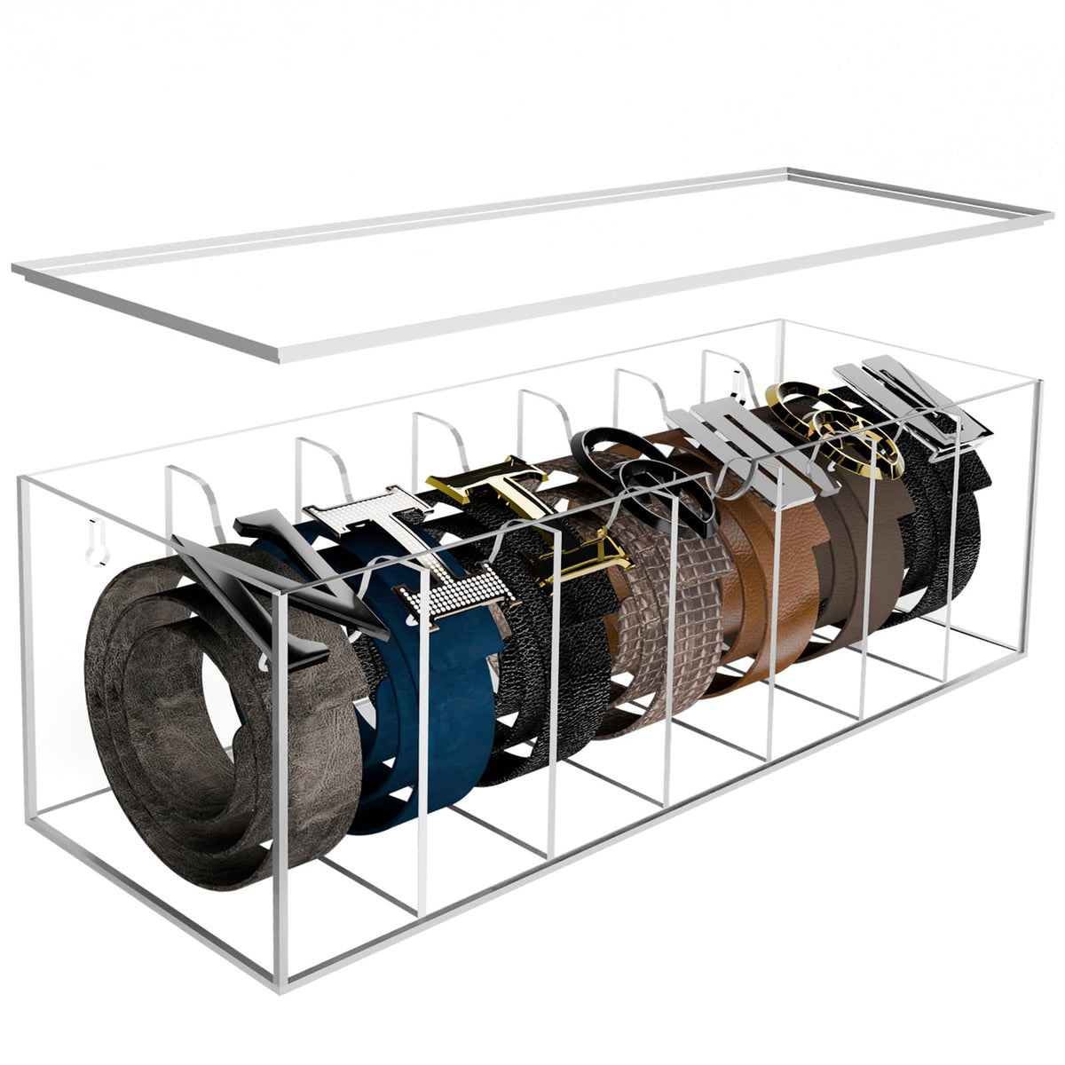 Acrylic Belt Organizer with Dust Cover – Yosham