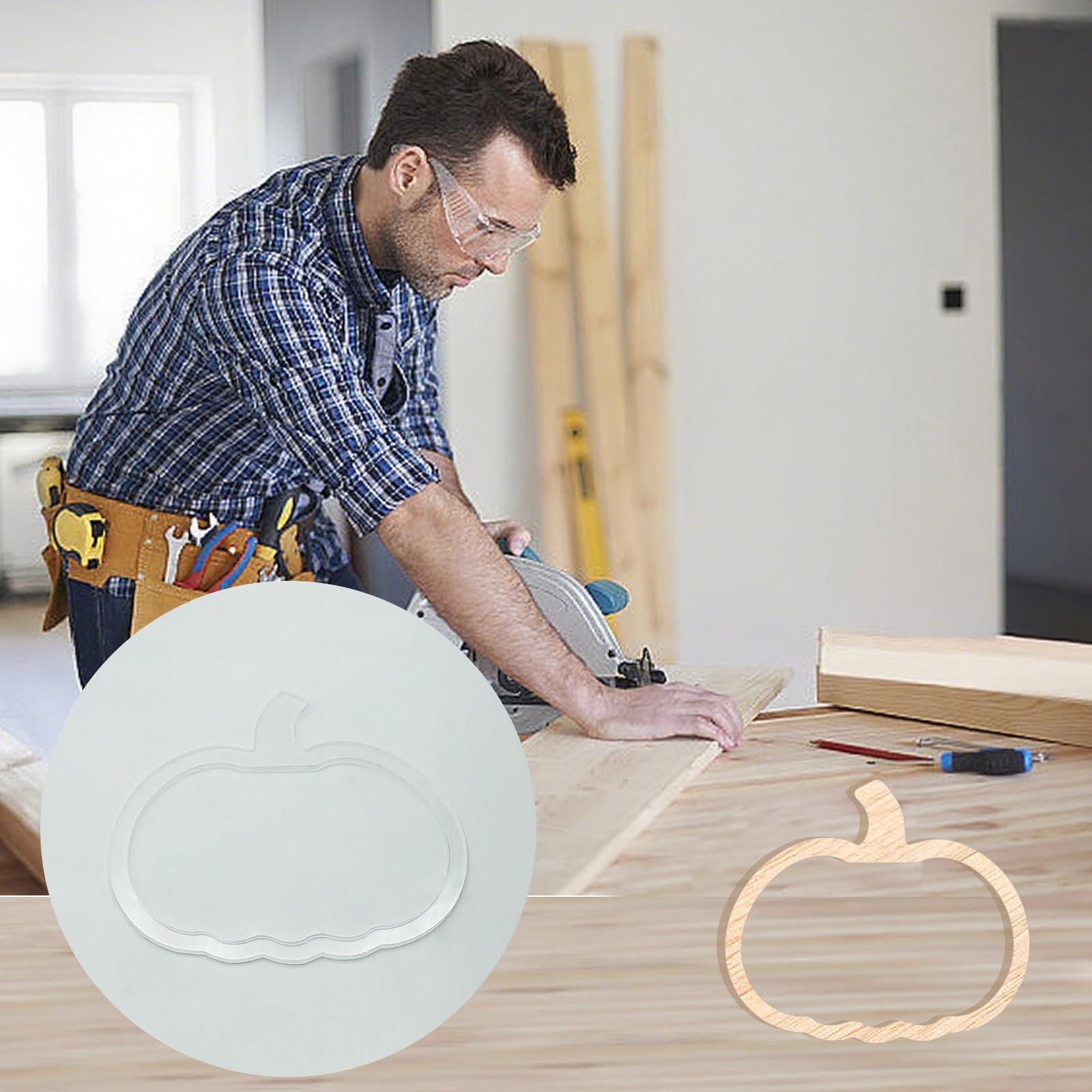 Acrylic Pumpkin Stencil Template, 8.46x7.87in – view 4