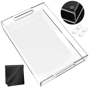 Clear Acrylic Serving Tray with Cut Handles, 15x10 – Yosham