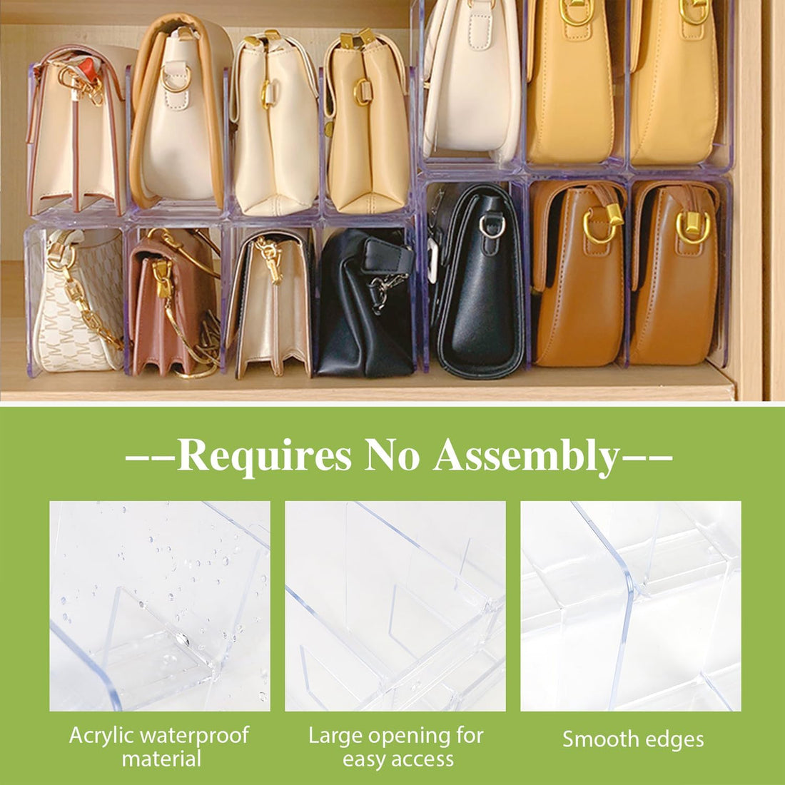 Acrylic Purse Organizer for Wardrobe, 2 Pk – view 3
