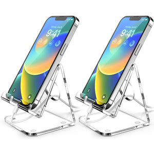 Acrylic Desktop Phone Stand with Cable Slot, 2-Pack – Yosham