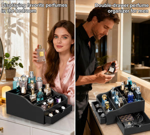 4-Tier Wooden Cologne Organizer with Drawers – Yosham