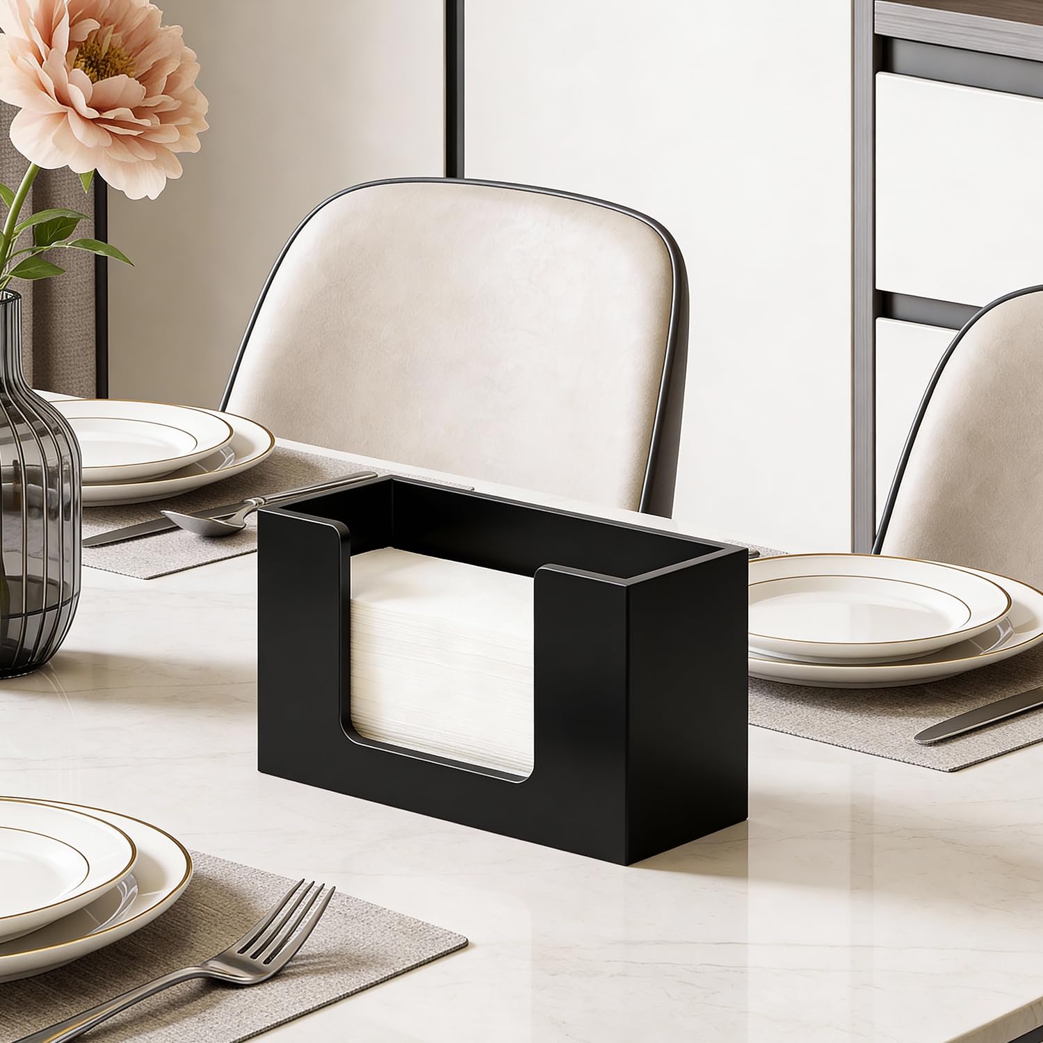 Black Wooden Countertop Paper Towel Holder – view 8