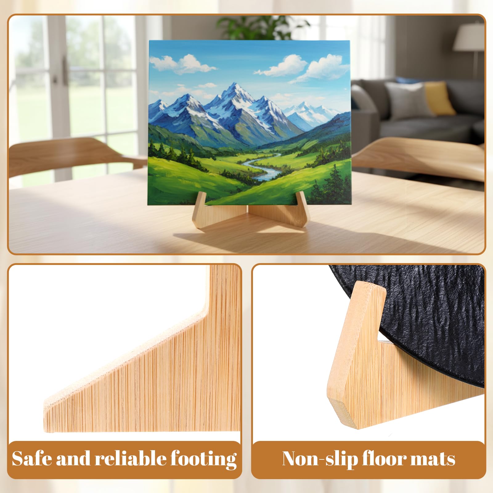 Bamboo Wood Decorative Plate Stand, 6 Inch – view 5