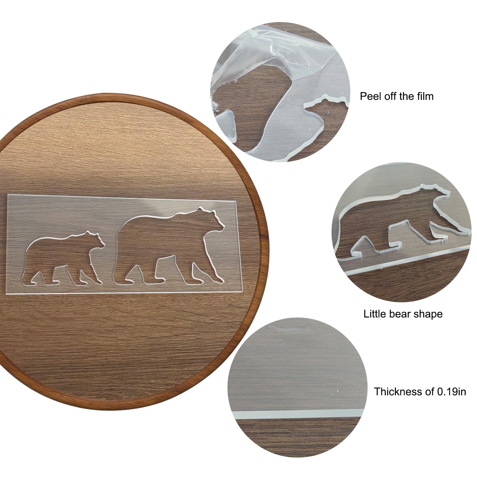 Acrylic Dog Router Inlay Template for Woodworking — Bear – view 3
