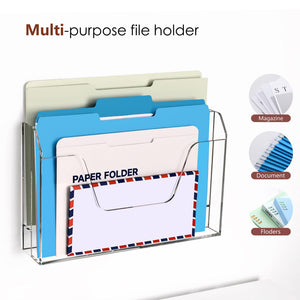 Acrylic Wall-Mount File & Mail Organizer, 2-Tier – Yosham