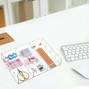 Clear Acrylic Drawer Organizer, 9 Compartments – Yosham