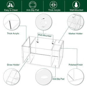 Acrylic Cup Holder & Dispenser with Marker Slots – Yosham