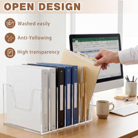 1 Pack 7 Section Clear Acrylic Desktop File Organizer Vertical File Sorter