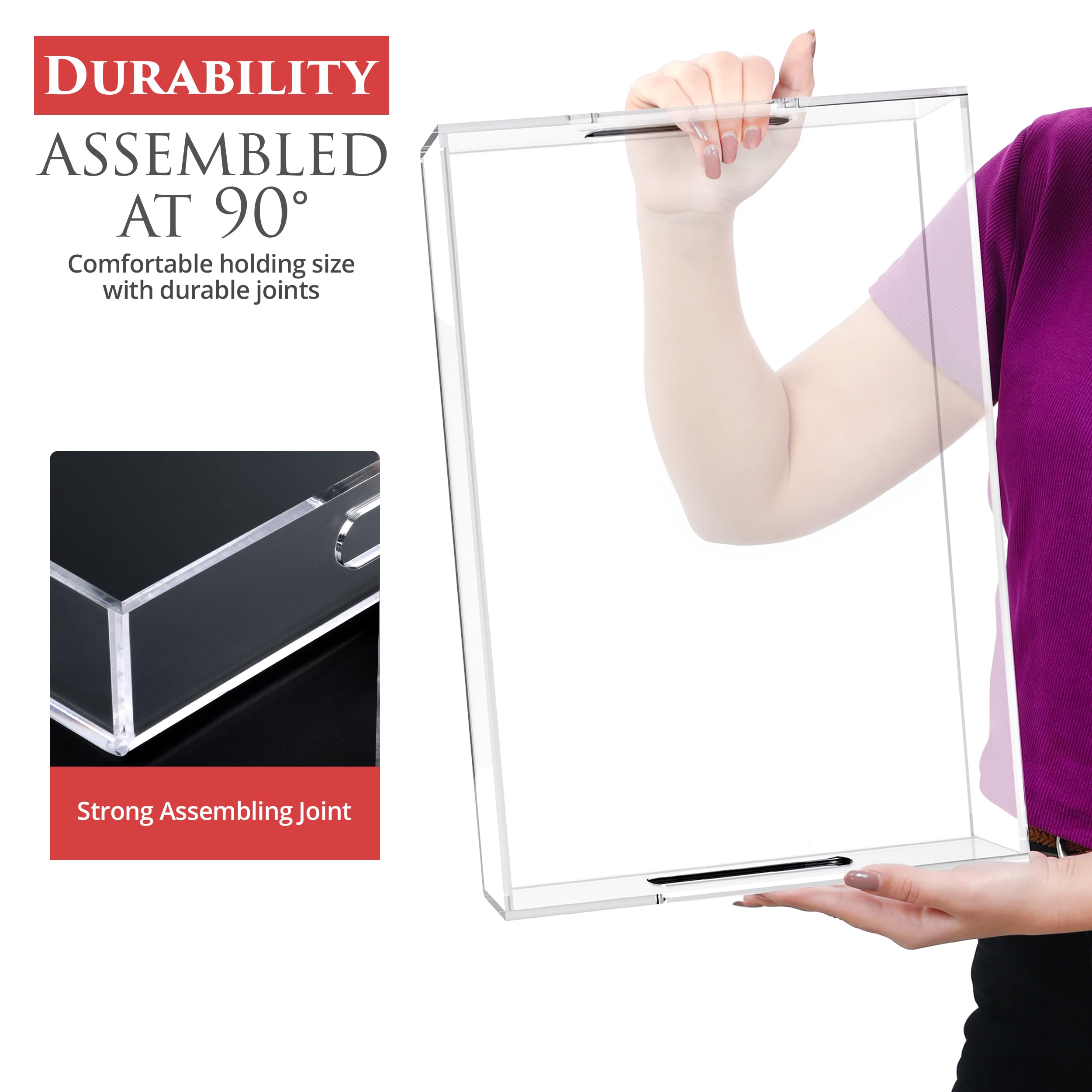 Clear Acrylic Serving Tray with Cut Handles, 15x10 – view 5