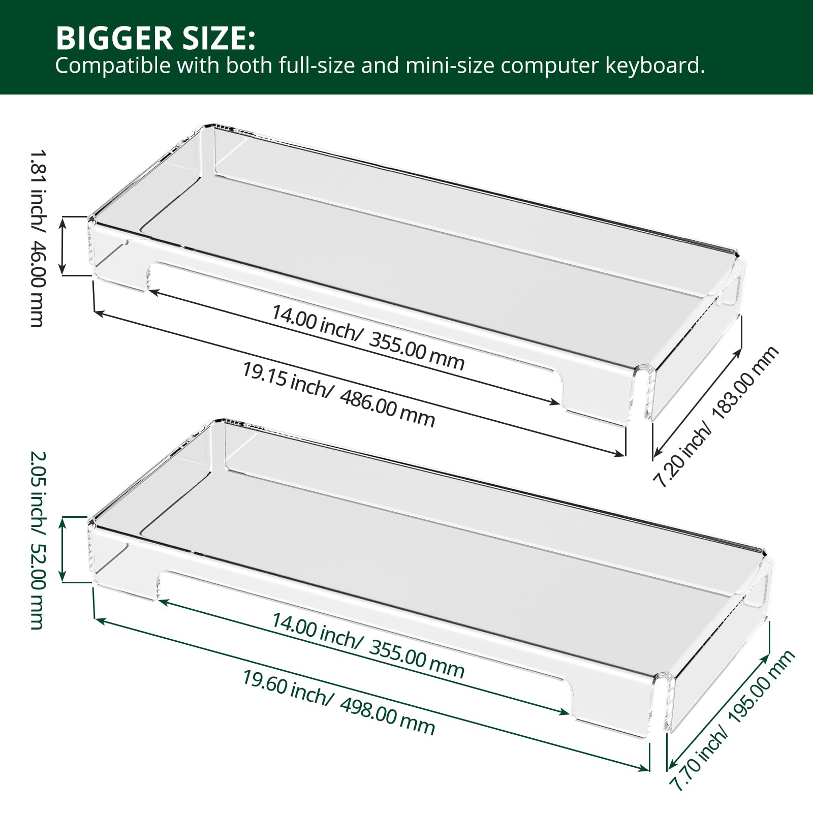 Acrylic Keyboard Dust Cover, 2-Pack – view 3