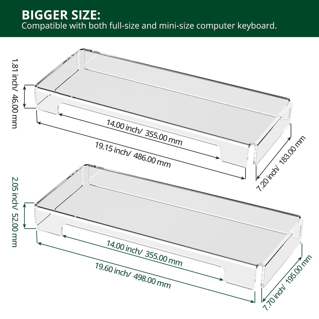 Acrylic Keyboard Dust Cover, 2-Pack – view 3