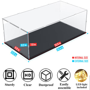 Clear Acrylic Display Case with Black Base – Yosham