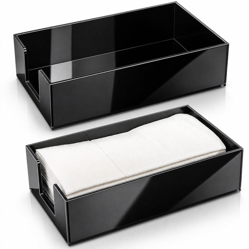 Acrylic Napkin Holder, Black Glossy, 2-Pack – Yosham