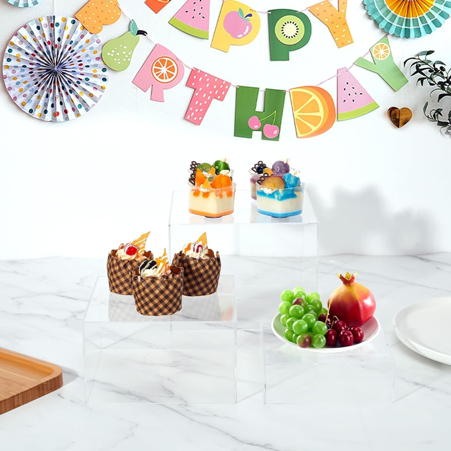 Clear Acrylic Nesting Cube Risers, Set of 3