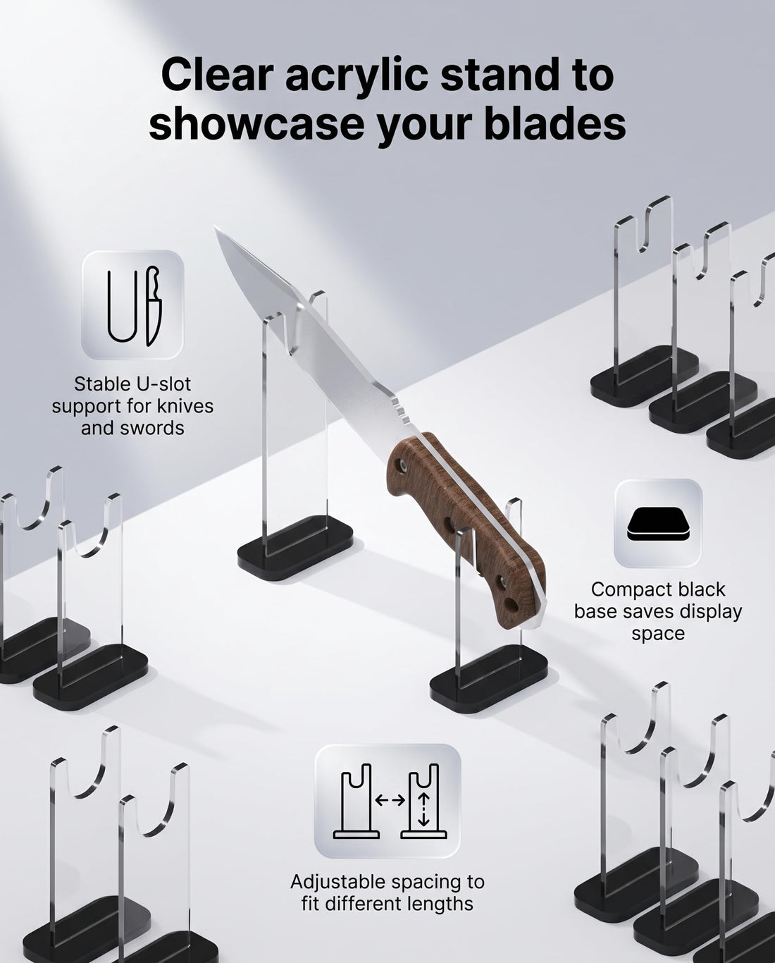 Acrylic Knife & Sword Display Stand, 4-Pack – view 4