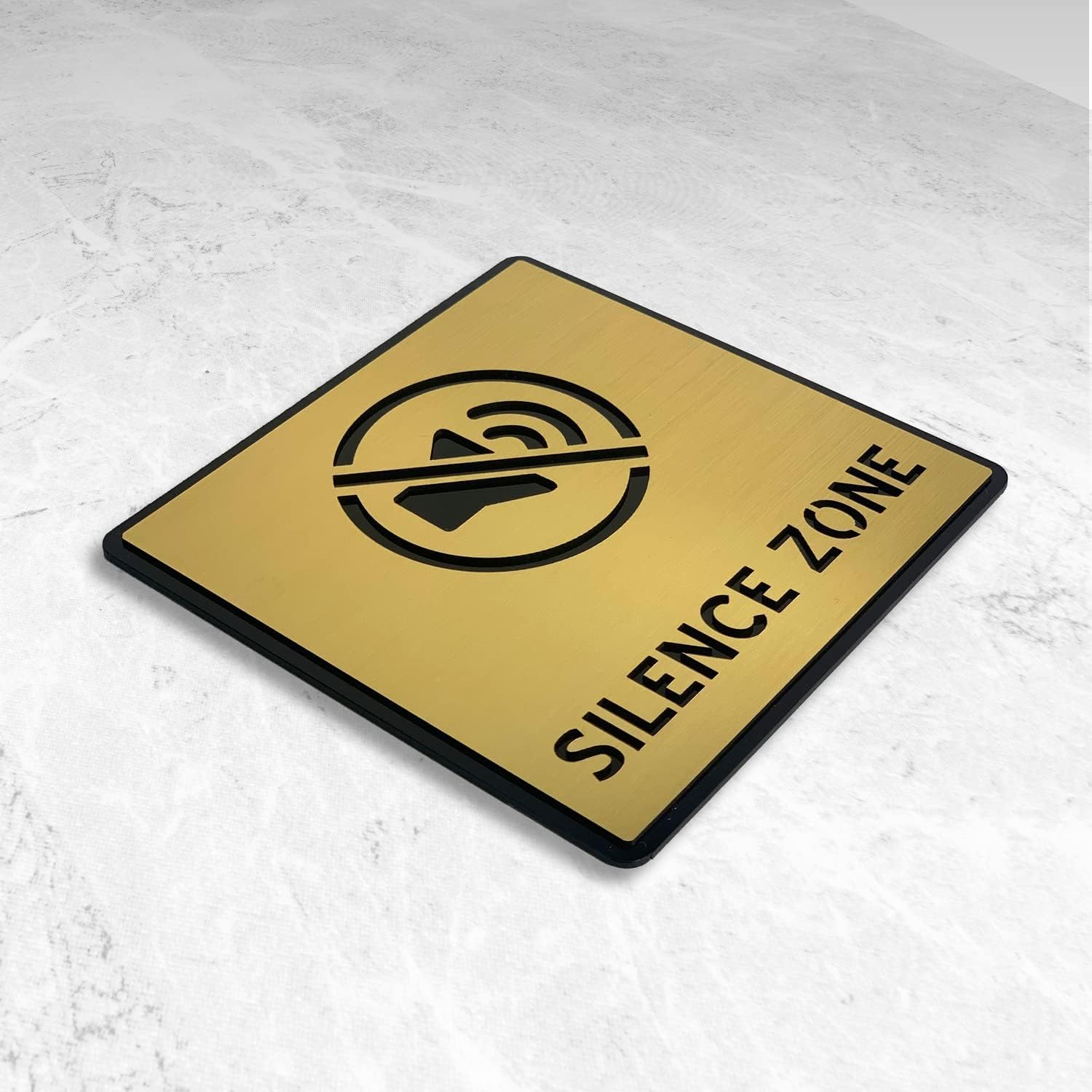 Gold Acrylic Silence Zone Sign, Self-Adhesive – view 5