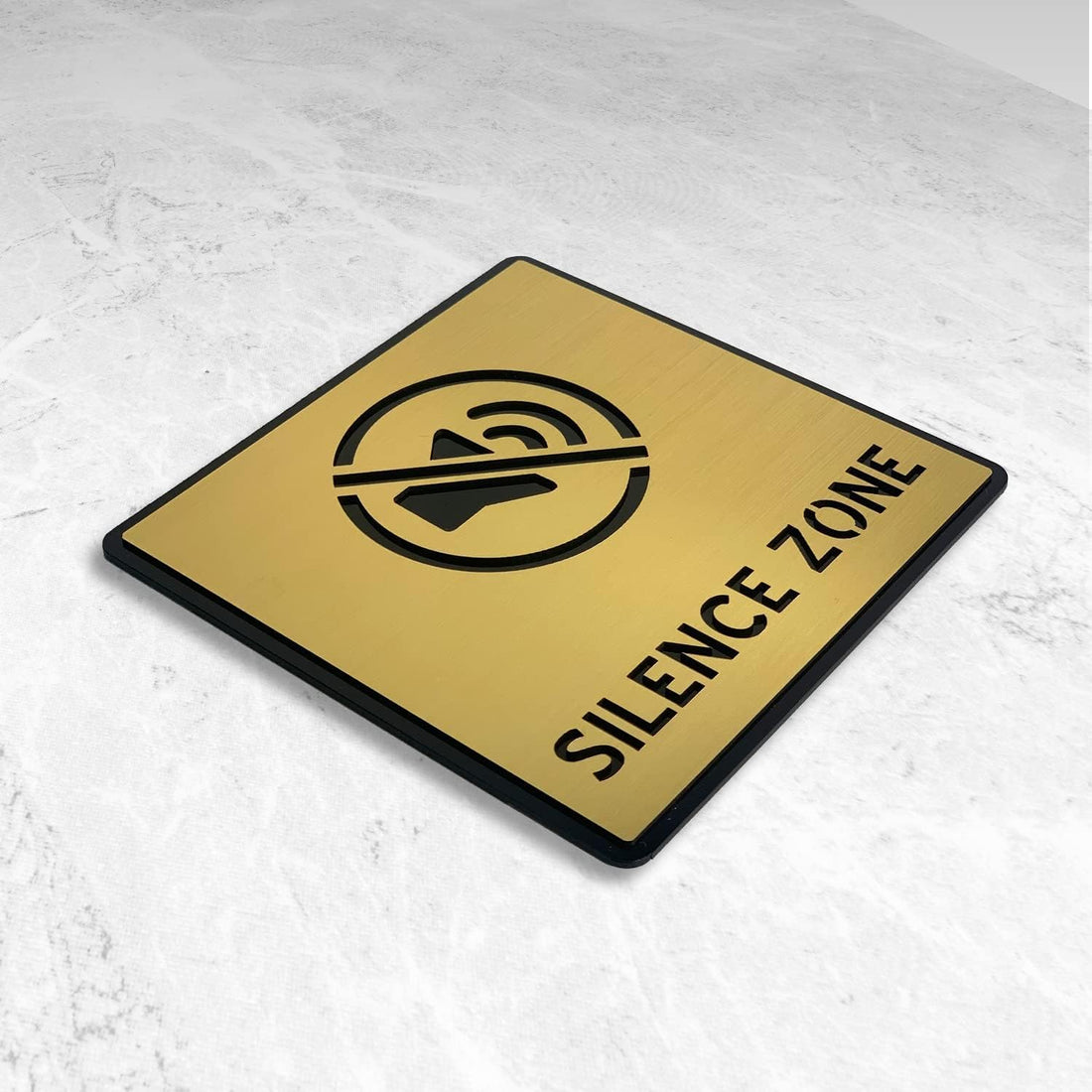 Gold Acrylic Silence Zone Sign, Self-Adhesive – view 5