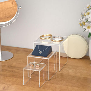 Square Acrylic 3-Tier Display Risers, 6 Pcs – Yosham