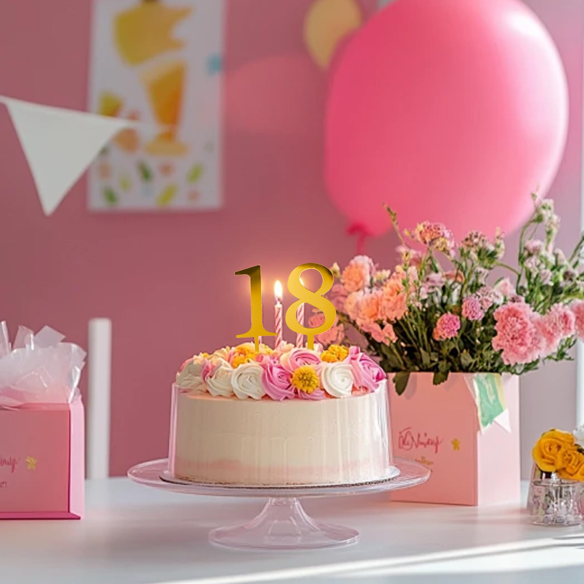 Gold Acrylic Number Cake Toppers, 0-9 Set – view 6