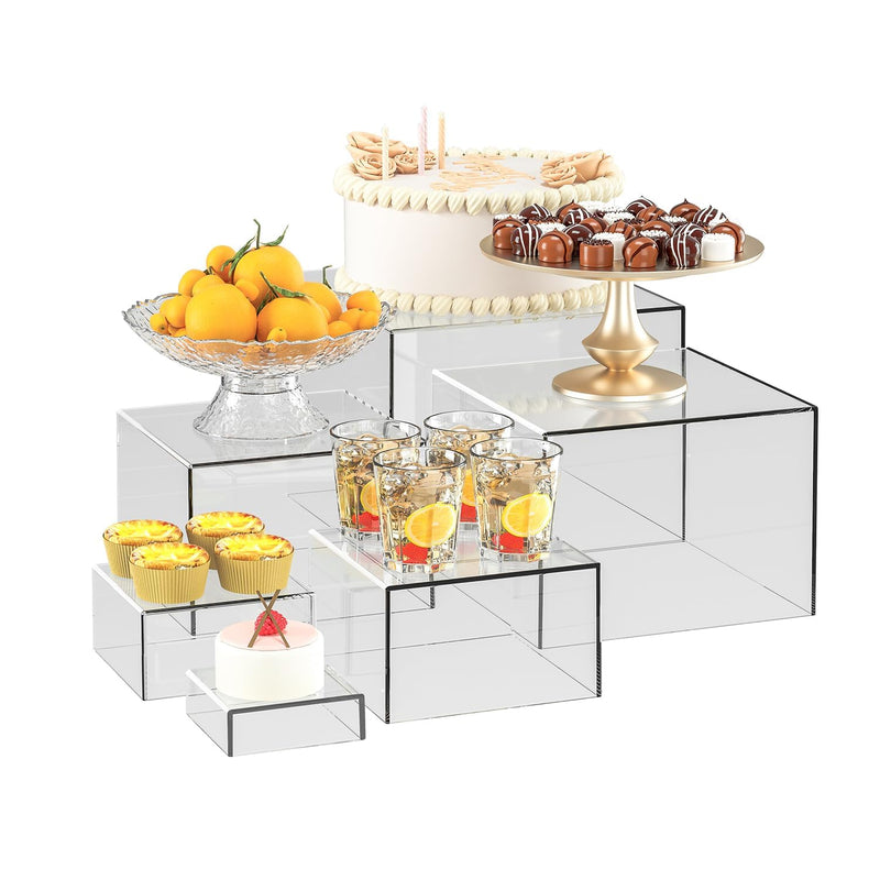 Clear Acrylic Buffet Risers, 6-Pc Nesting Boxes – Yosham