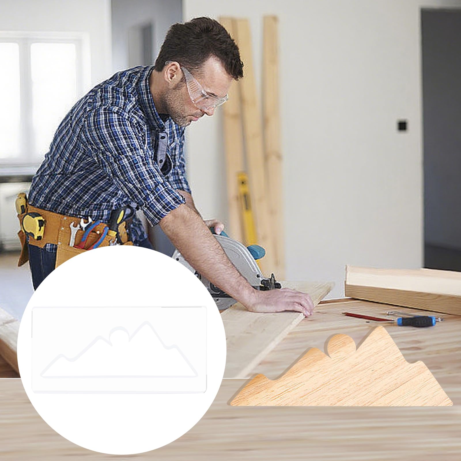 Acrylic Sunset Mountain Router Inlay Template – view 5