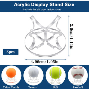 Acrylic Baseball Display Stand, Set of 3 – Yosham