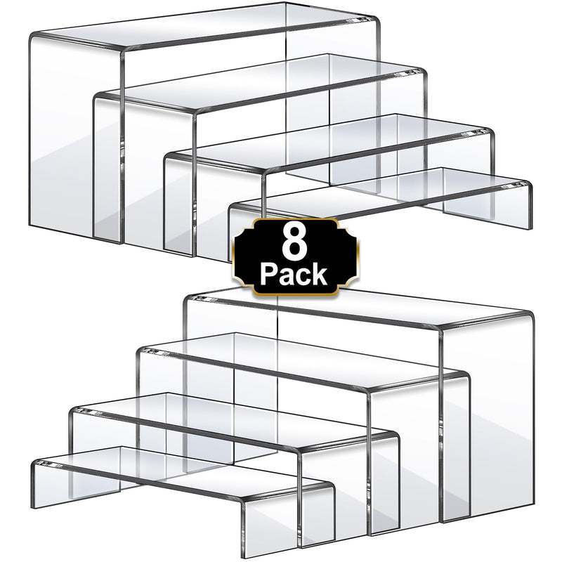 Large Clear Acrylic Display Risers, 8 Pcs – Yosham