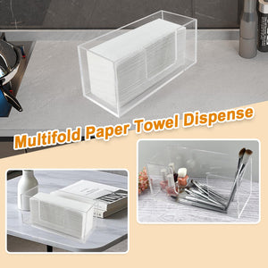 Acrylic Paper Towel Dispenser, Clear Napkin Holder for Bathroom, 1 Pack
