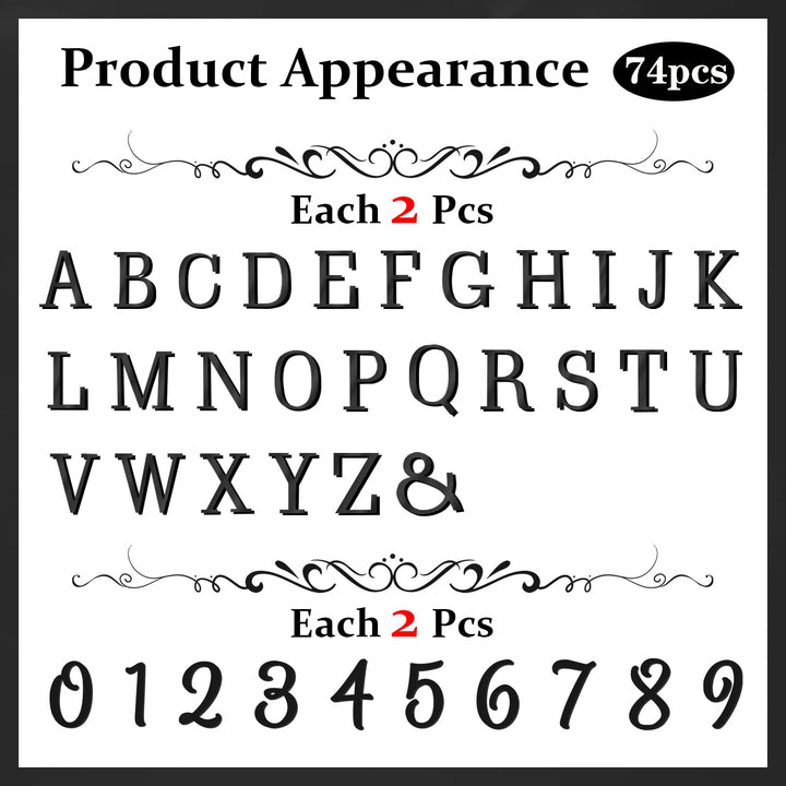 Acrylic Cake Topper Letters & Numbers, 74 Pcs – view 2